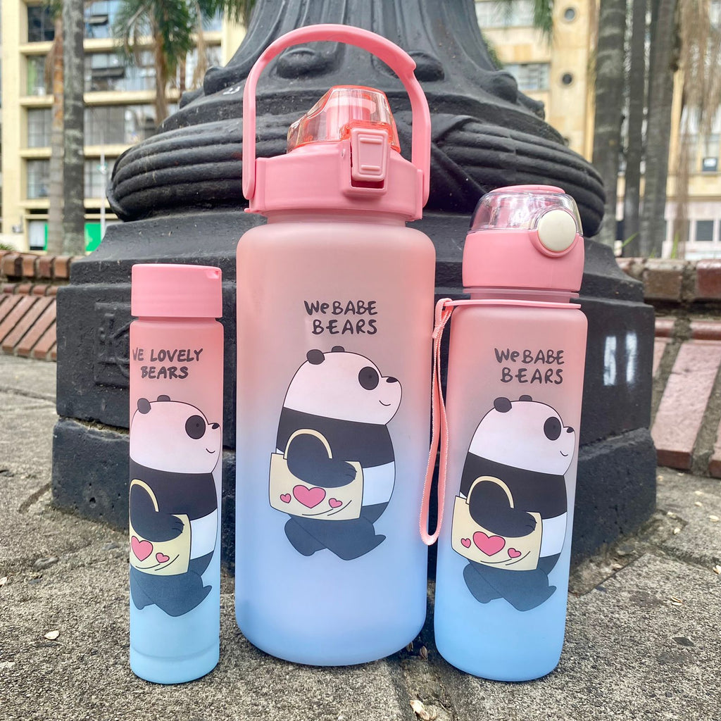 Set x3 Termos De Oso Con Stickers