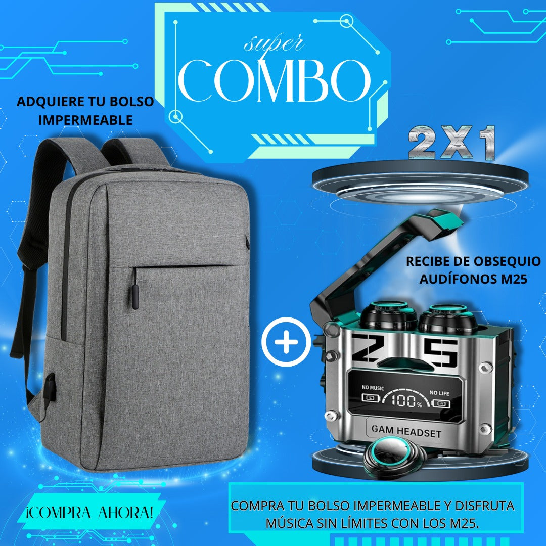 SUPER COMBO DE INFARO BOLSO + AUDIFONOS