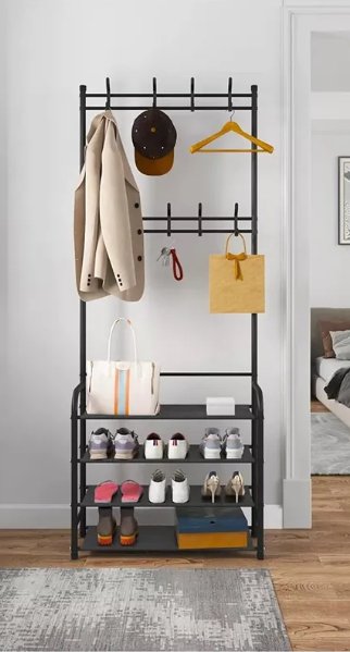 Sistema Organizador 3-en-1 (Perchero - Zapatero) 80 cm