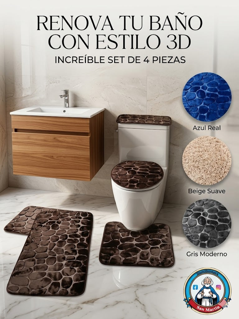 TAPETE DE BAÑO 4 PIEZAS